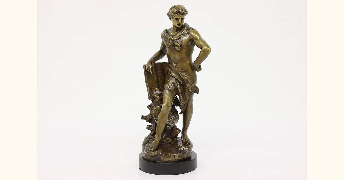 French Antique Bronze Finish Statue Science Sculpture, LeVasseur