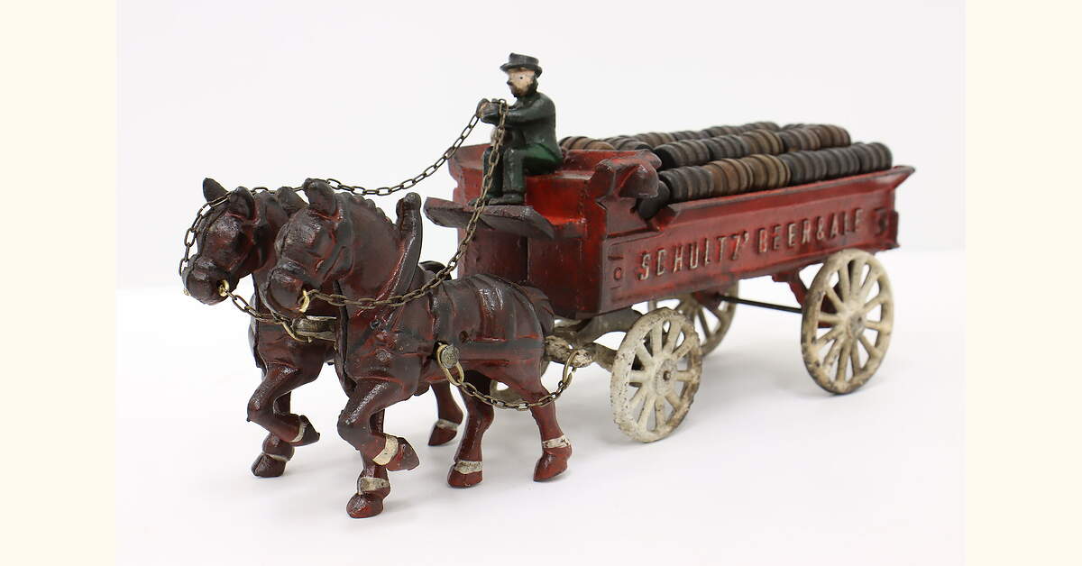 SCHULTZ BEER & ALE 馬車 置物 アンティーク調　ビンテージ 44956-1.jpg