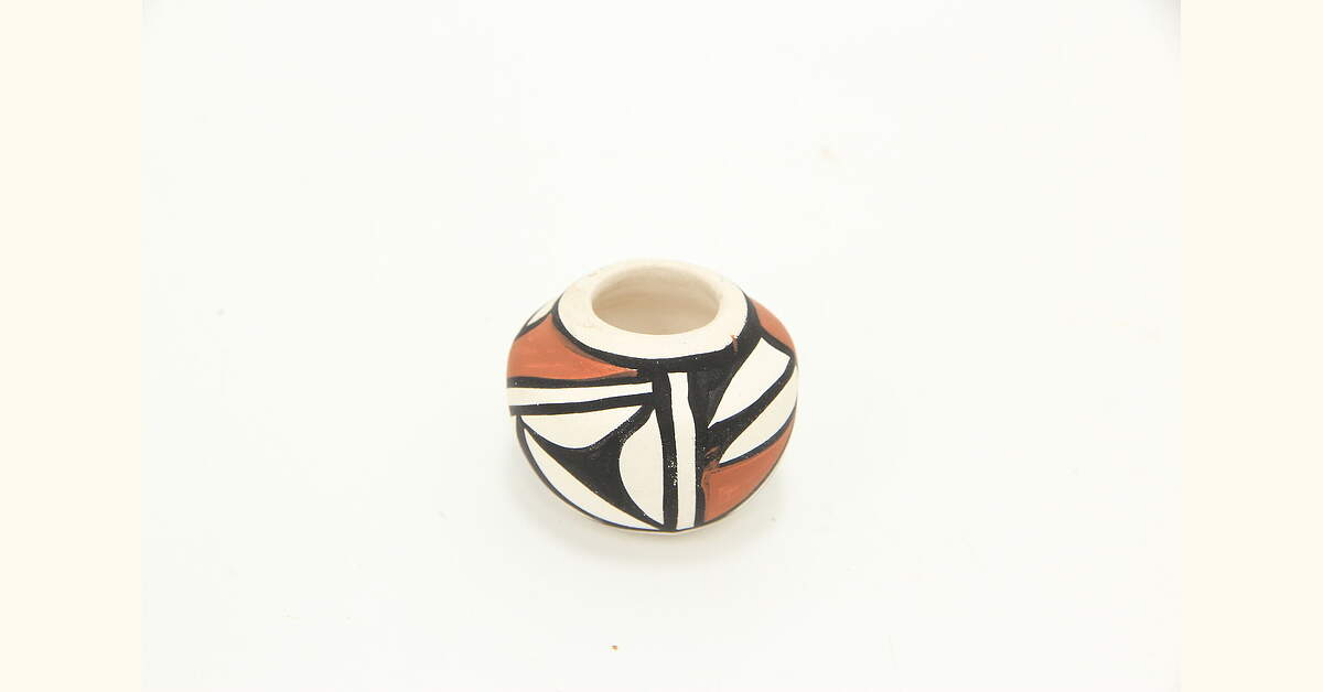 Native American Antique Isleta Pueblo Pottery Mini Vase