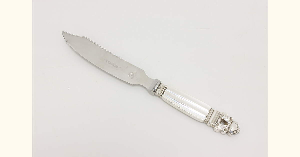 Danish Acorn Sterling Silver Cheese Knife, Georg Jensen