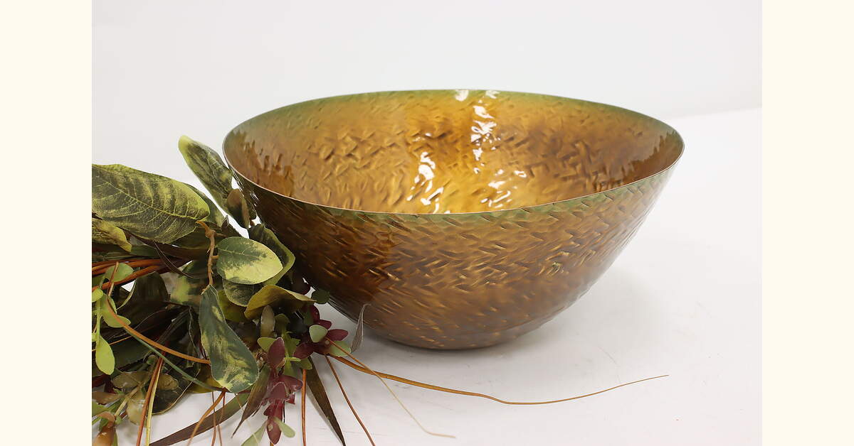 Midcentury Modern Vintage Enamel over Copper Bowl, Statham