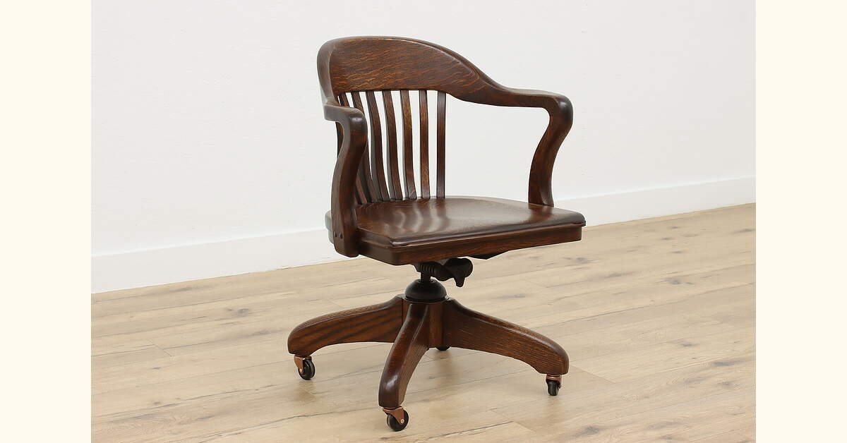Sikes Oak Office Chairs For Sale Oak Vintage Swivel Banker