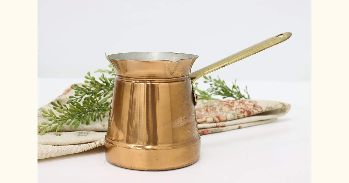 Farmhouse Vintage Copper & Brass Ladle or Dipper, Taurus