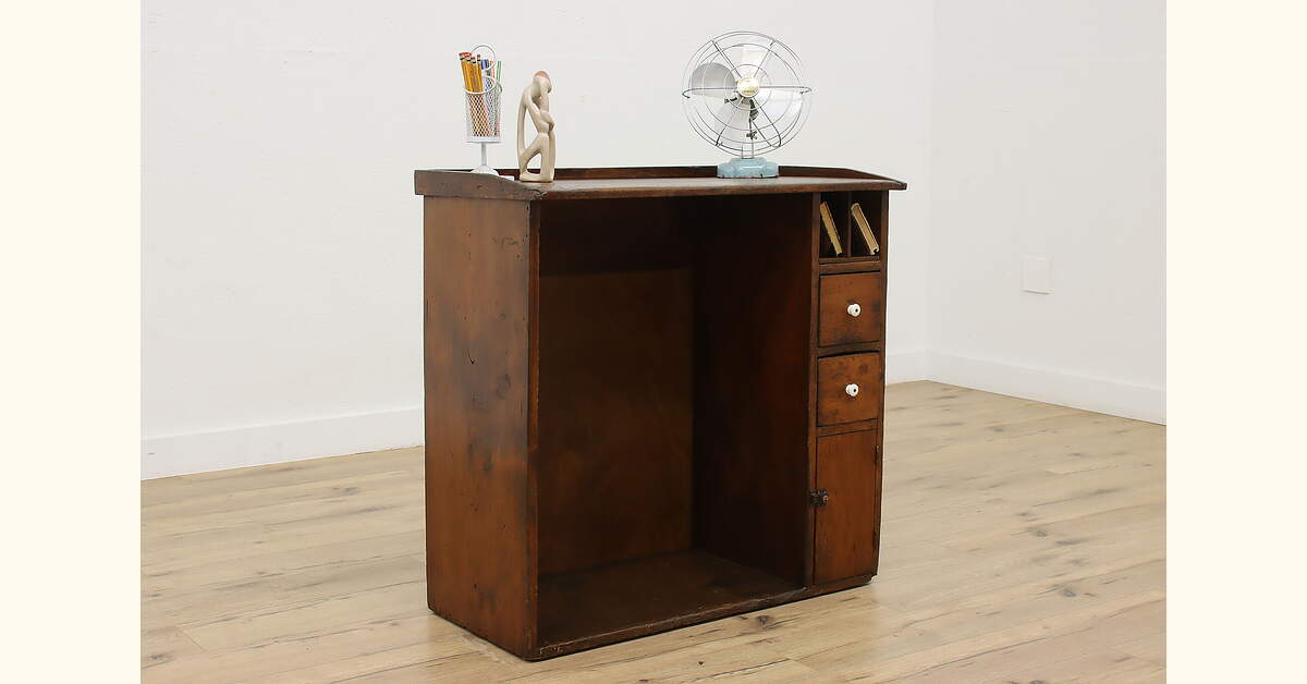 Farmhouse Antique Rustic Watchmaker Work Bench or Desk