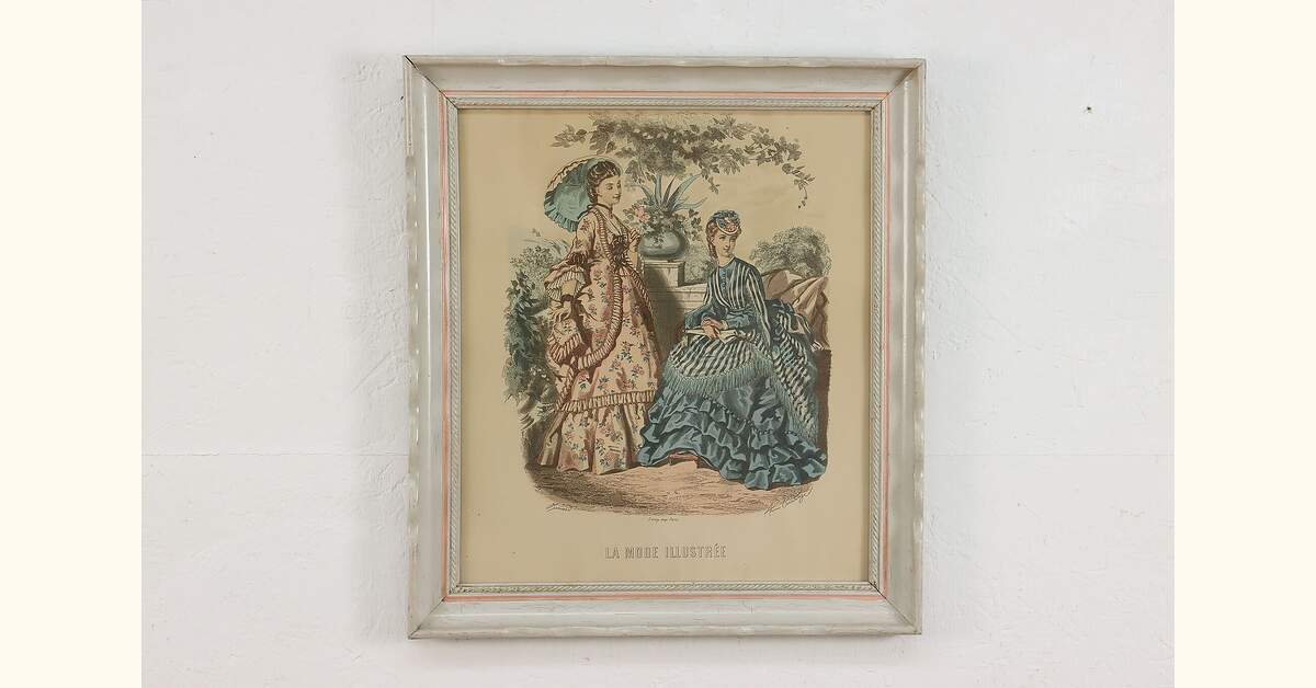 French La Mode Illustree Antique Fashion Magazine Print 19