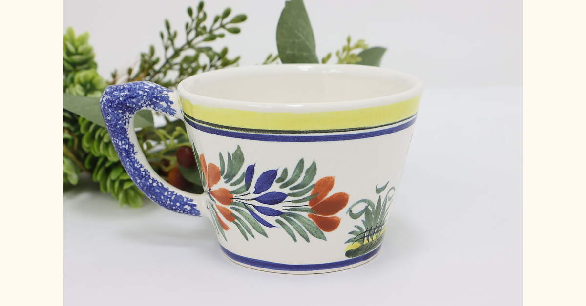French Brittany Vintage Hand Painted Cup, Quimper
