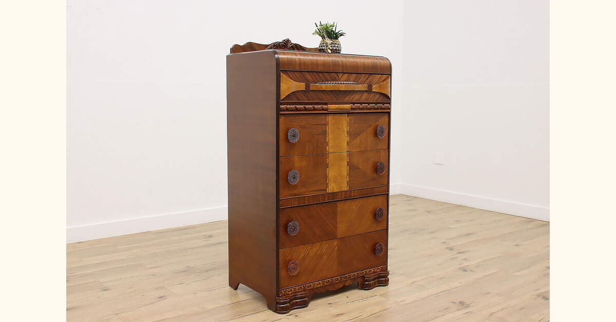art deco dresser Recycled Teak Wood Brux Art Deco Dresser / Media Center, 59 Inch  La Place  USA Furniture Outlet