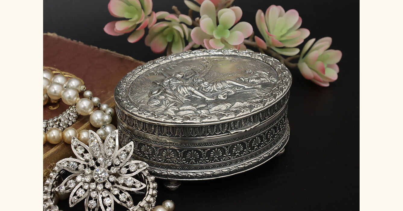 Art Nouveau Antique Jennings Brothers Jewelry or Trinket Box