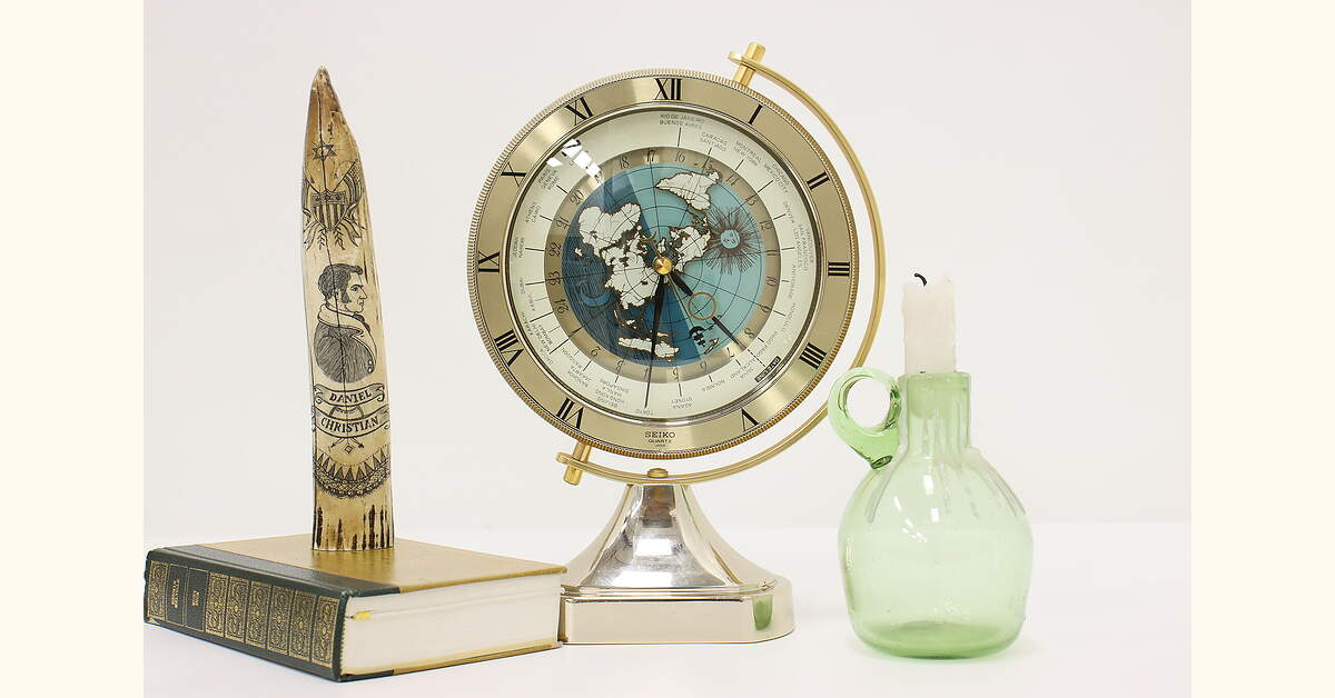 DECOR SEIKO 置時計 WORLD TIME World Date Line Vintage Swivel Clock on Stand, Seiko