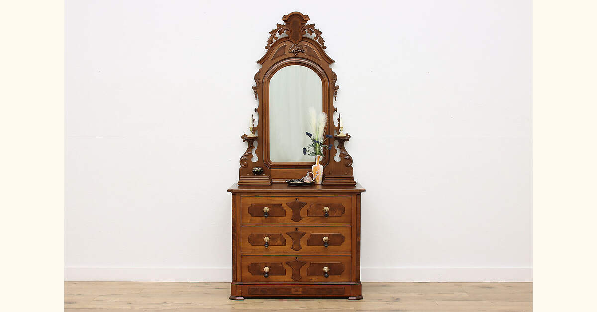 antique dresser drawer Country Cottage 3 Victorian Antique Walnut Dresser Chest,
