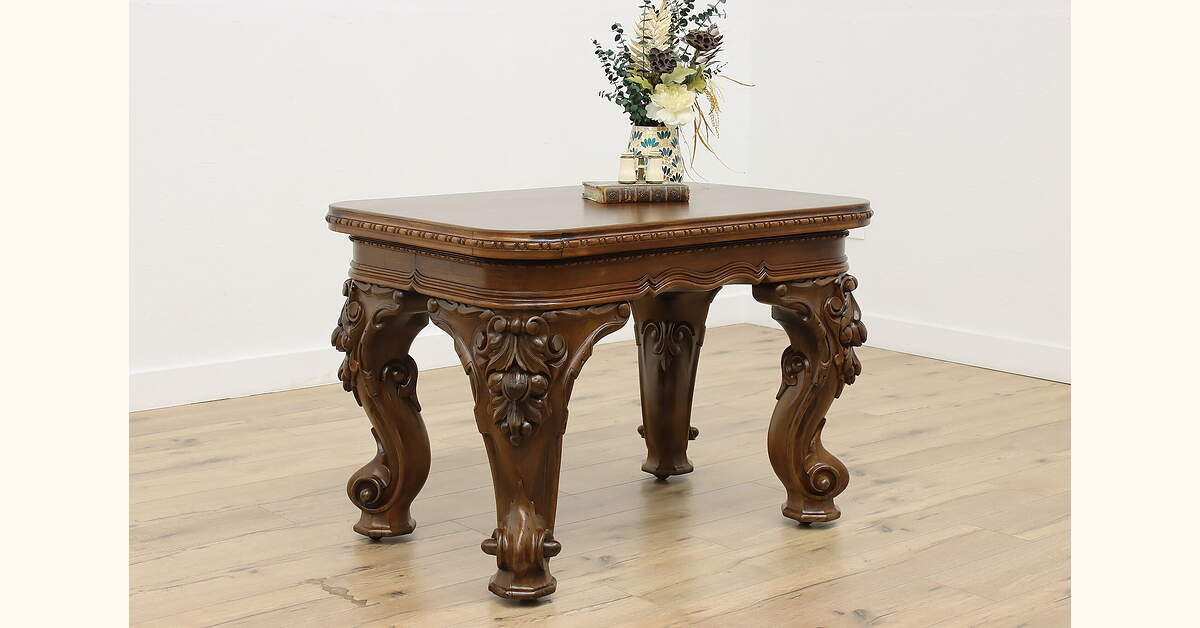 Victorian Antique Walnut & Rosewood Library Table or Desk
