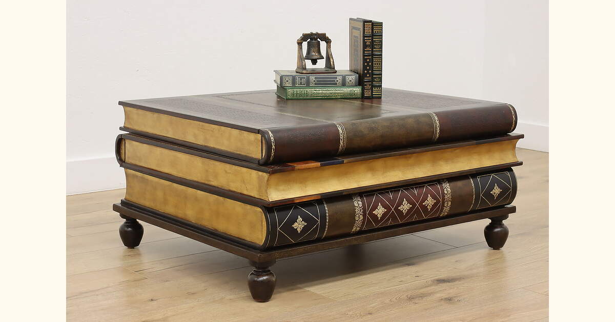 Leather Bookstack Vintage Coffee Table Maitland Smith