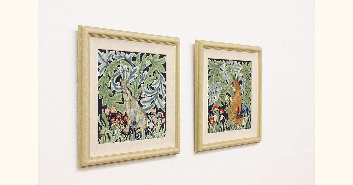 Rabbit & Fox Vintage Needlepoint Tapestries