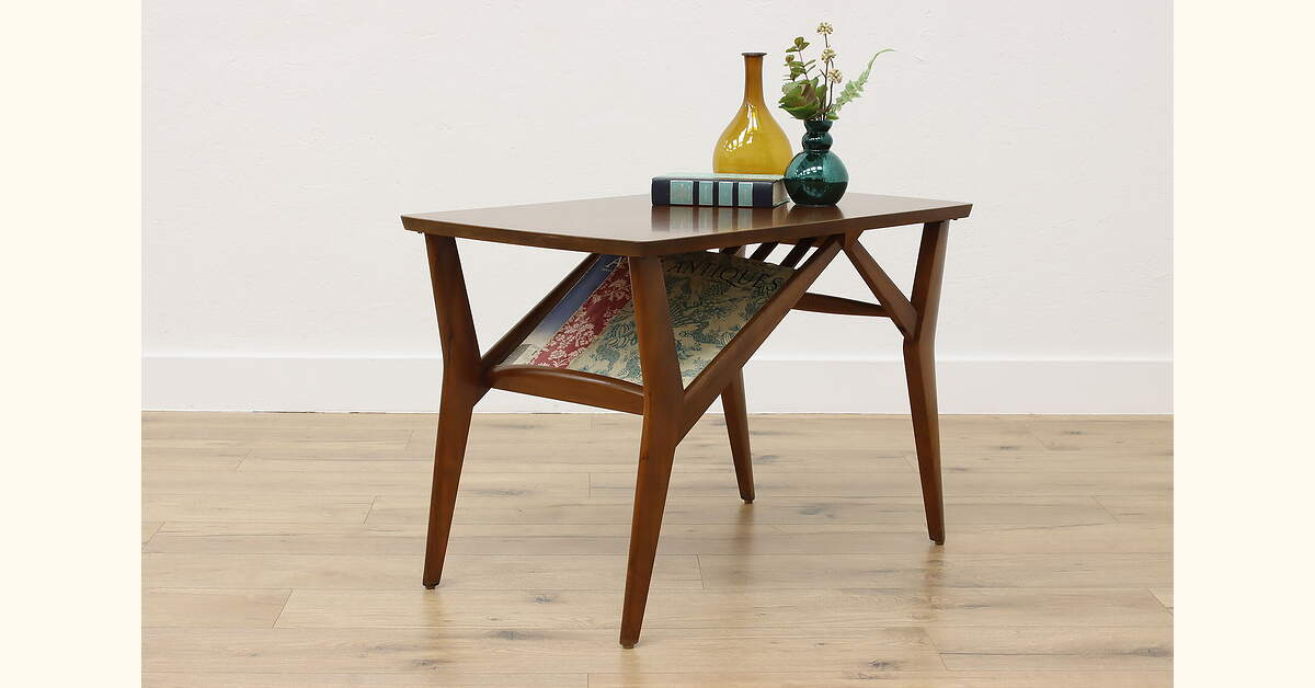 Midcentury Modern 1960s Vintage Walnut End Table Mersman