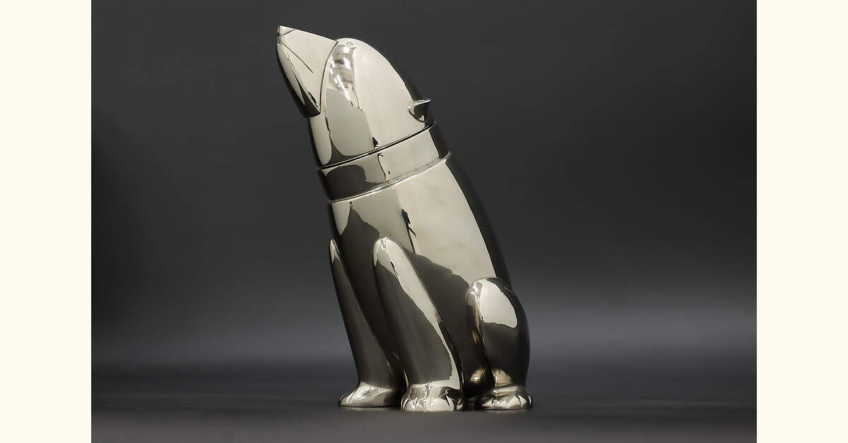 Polar Bear Vintage Chrome Bar Cocktail Shaker, Restoration